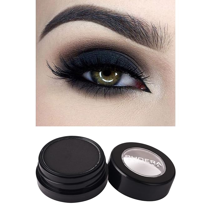 MEICOLY Black Single Eyeshadow,Pressed Powder Matte Eye shadow,Ash Eye Black Special Effects Powder,Opaque Vegan Cruelty Free Eyeshadow for Halloween Goth Gothic Skull Makeup,Day & Night