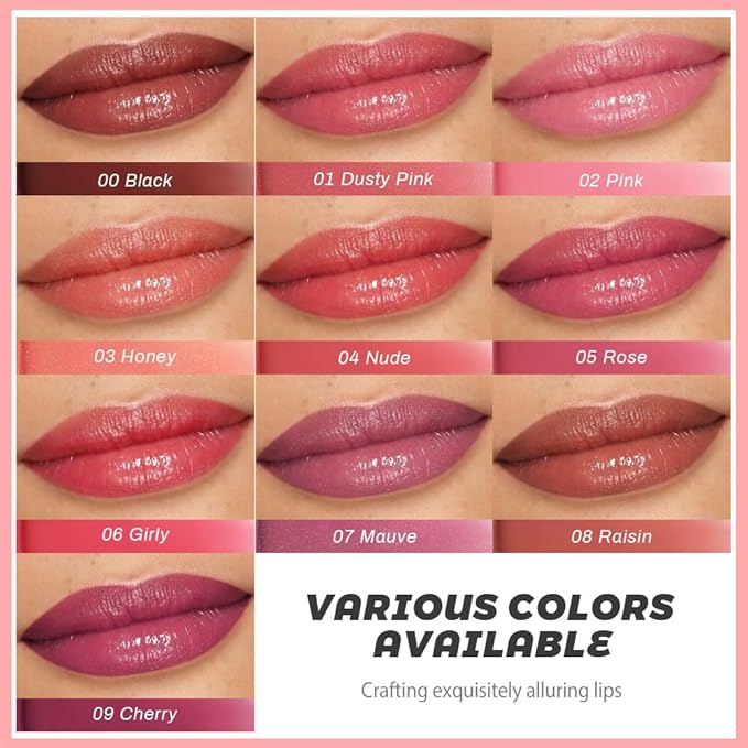Kaely Pink Honey Lipstick Tinted Lip Balm, Hydrating Shine Lipstick for Women Dry Lips, Moisturizing Nourishing Glossy Lip Gloss Stain Makeup, Sheer Lightweight, Vegan & Cruelty-Free, 02
