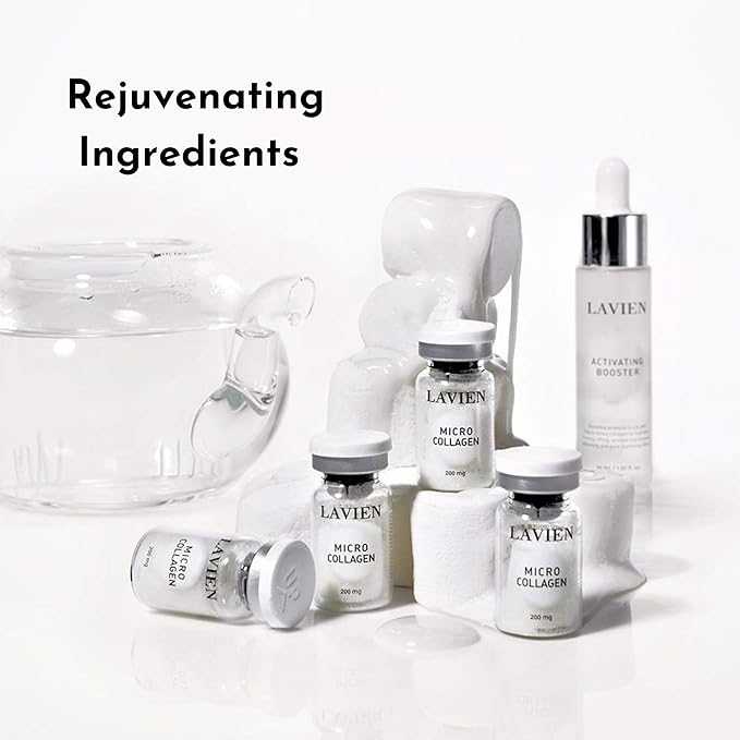 LAVIEN Collagen Professional Program - Skincare Set, Micro Collagen and Activating Booster - Ceramide, Elastin, and Hyaluronic Acid, Suitable for All Skin Types - 30 ml Booster Bottle, 4-200 mg