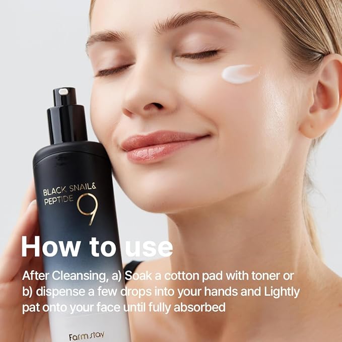 FARMSTAY Black Snail & Peptide 9 Perfect Emulsion, Snail Mucin Moisturizer for Elastic & Glow, Hydrating & Soften, Anti-aging, Barrier Repair, for Women & Men, Korean Skin Care, 4.05 fl.oz