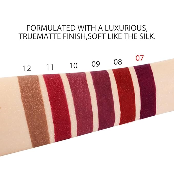 evpct 1Pcs Plum Purple Silky Velvet Matte Liquid Lipstick Lip Gloss Set for Women Long Lasting 24 Hours Color Stay Lipstick labiales matte larga duracion mate 24 horas originales 07#