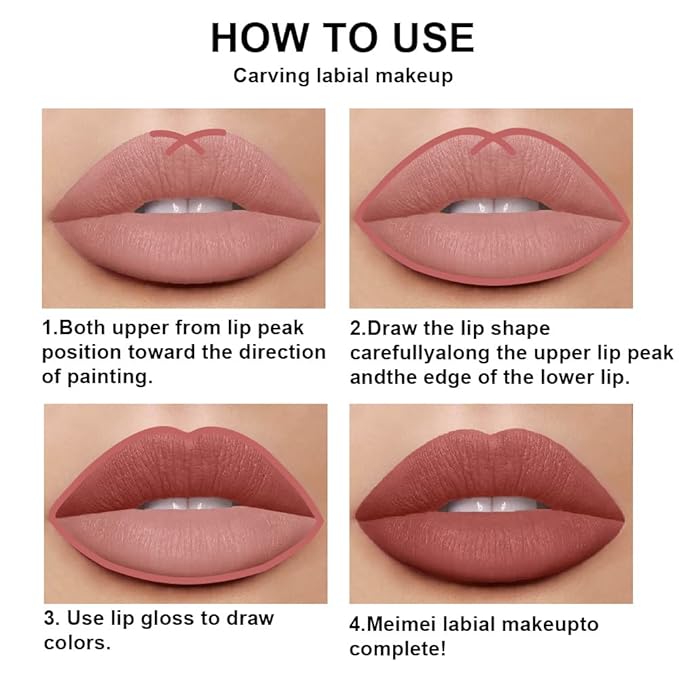 2pcs Matte Light Rosey Nude Lip Liner and Lipstick Makeup Set, Liquid Lipstick 24H and Lip Liner Set Matt Ink Liquid Lips Make Up Waterproof Long Lasting High Impact Color Seductress (#29)