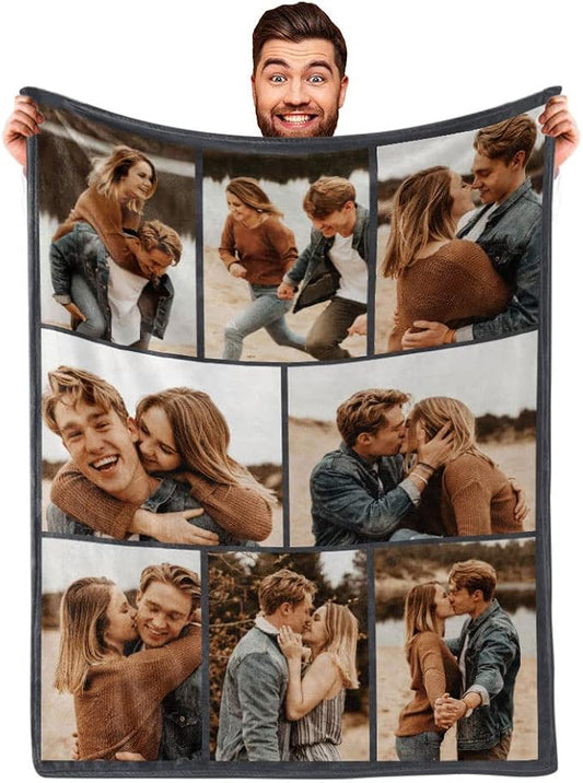 Ships Next Day, Custom Blanket with Picture for Girlfriend Boyfriend Gifts, Personalized Wife Photo Blanket for Birthday Blankets Gifts from Husband