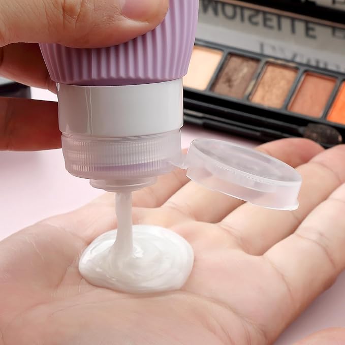 16 Pack Travel Bottles Set, TSA Approved Leak Proof Silicone Squeezable Containers for Toiletries, Refillable Travel Accessories for Conditioner, Shampoo, Lotion & Body Wash Accessories