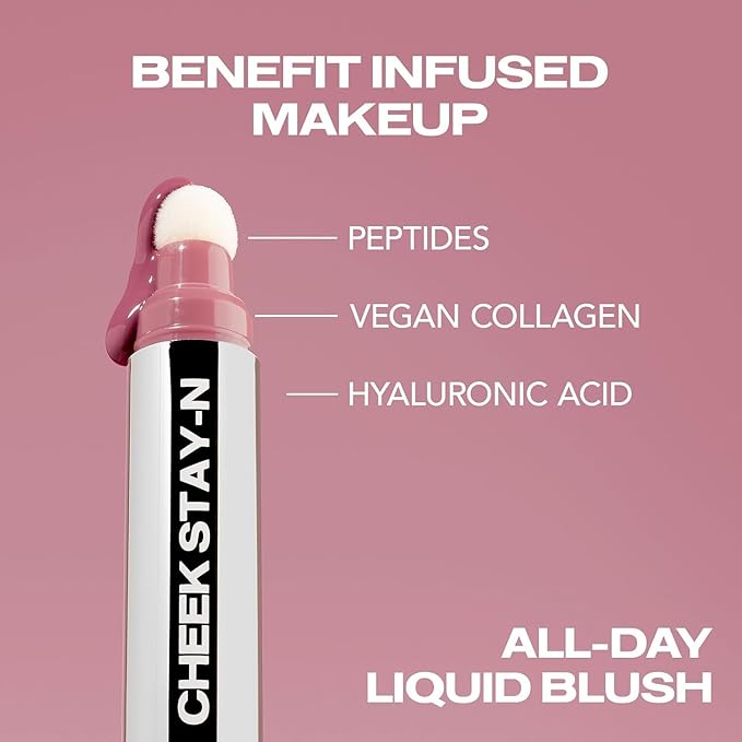 Sacheu Cheek STAY-N Liquid Blush for Cheeks — High Pigment, Buildable, Lightweight Cream Blush Infused With Squalane, for Dewy Radiant Flushed Cheeks — Long-lasting & Cruelty Free, Sugar & Spice Duo