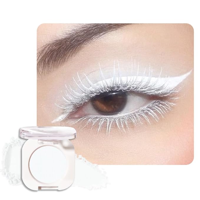 Single Matte Eye Shadow Palette Makeup, White Matte Eyeshadow for Women, Monochrome Eye Shadow Makeup, Pigmented Waterproof Sombras Para Ojos, Vegan, Talc, Paraben & Cruelty Free, 26