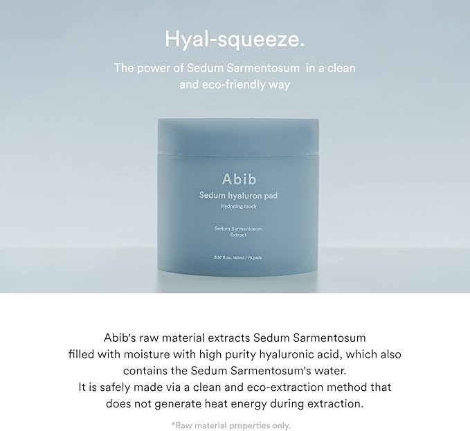 Abib Sedum hyaluron pad Hydrating touch (75 pads) | Hydrating for Dry Skin, Korean Skincare