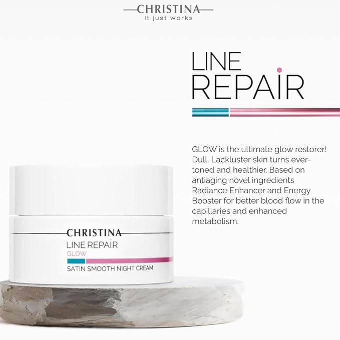 -CHRISTINA- Line Repair Satin Smooth Night Cream | Pore Minimizer Formula Night Face Cream | Rejuvenate, Nourish, and Hydrate Your Skin | Suitable for Fat, Combination, Normal Skin 50ml / 1.7 fl.oz