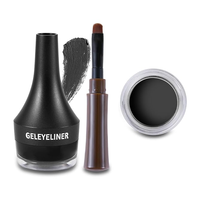 Boobeen Waterproof Gel Eyeliner Smudge-proof Eye Liner Gel Makeup Set High Pigment Easy to Apply Long-lasting For All Day
