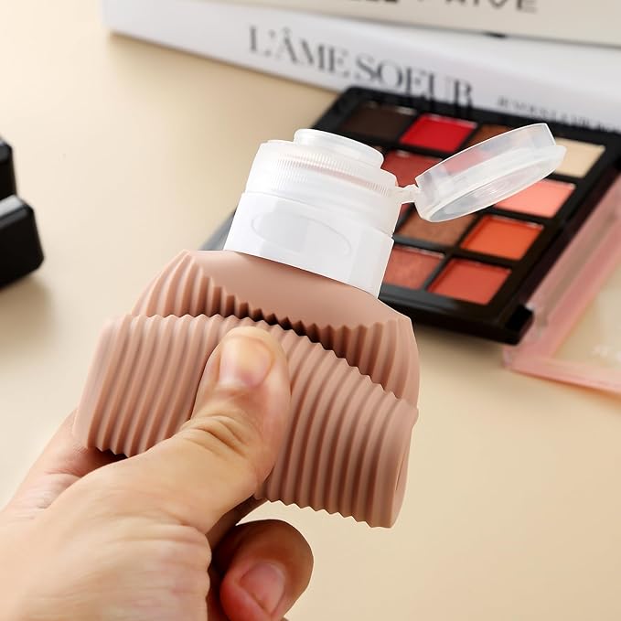 Travel Bottles for Toiletries, Large 6oz Travel Size Containers, BPA Free Leak Proof Tubs Refillable Liquid Accessories with Toiletry Bag for Cometic Shampoo and Lotion Soap (4 Pack)