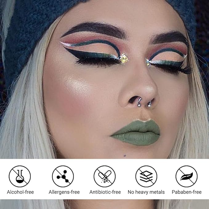 evpct Lip Tains Peel off, Peel off Lip Liner Tattoo Lip Stain Tint Gloss Marker Makeup, Long Lasting Waterproof 24 Hours Matte Finish Transfer-proof Pigmented Color Stay Lipsticks, 135 Deep Green