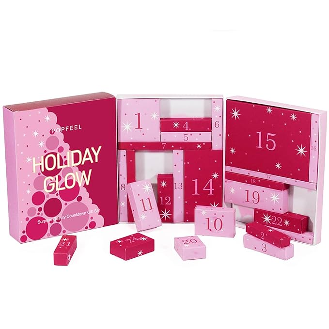 Makeup Advent Calendar 2025, 24 Days Christmas Gifts forTeenage Girls Women All in One Makeup Kit Surprise Gift Christmas Countdown Calendar Gifts with Eyeshadow Palette Lipstick Foundation Eyebrow