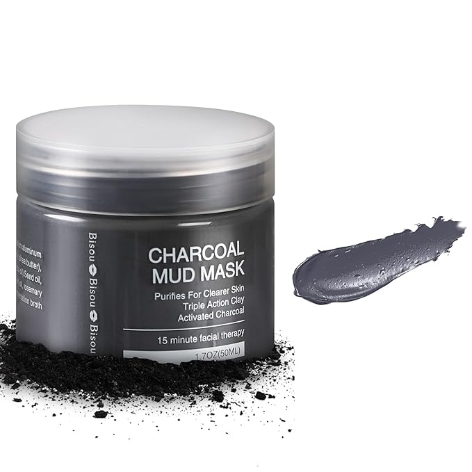 Turmeric Clay, Dead Sea Mud & Charcoal Gel Face Mask Trio With Applicator, Deep cleansing Clay and Mask Applicator, Facial Therapy PH Balanced Hypo-allergenic (3 Sets Mud Mask)