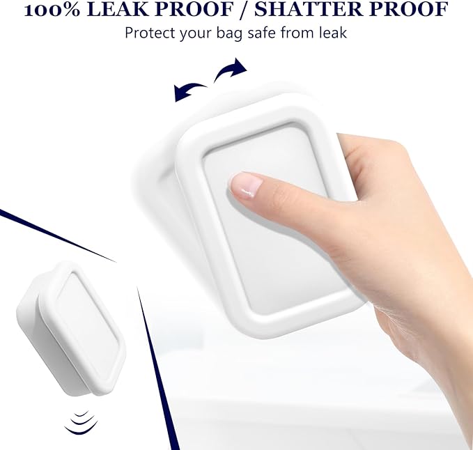 Leak Proof Silicone Travel Soap Case with Draining Layer, Travel Size Toiletry, Portable Soap Container for One Regular Bar Soap Perfectly, Shatter-Proof Soap Holder for Bathroom, Gym (White)