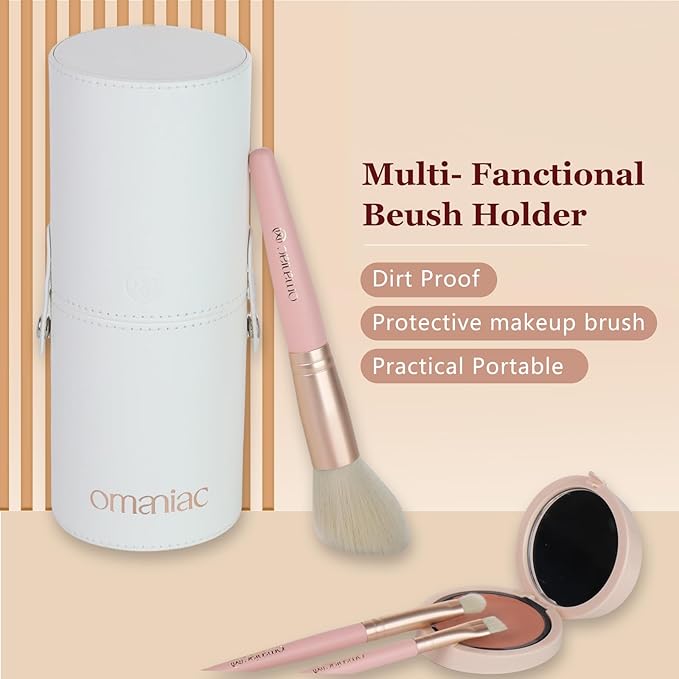 OMANIAC Makeup Brush Set 20Pcs with Storage Case.Used for Powder,Foundation,Highlight,Eye Shadow,Concealer,etc.Suitable for Makeup Beginners,Best Gift for Women/Girls（Pink）