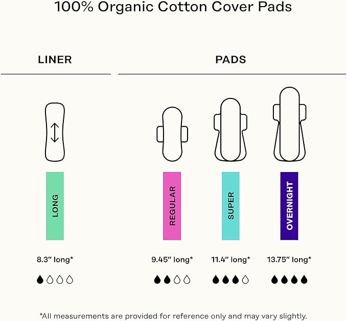 Honey Pot 100% Organic Cotton Cover Calming Herbal Infusion Overnight Pads, 12 Count