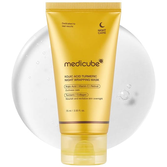 medicube Kojic Acid Turmeric Overnight Wrapping Peel Off Mask – Brightens & Defends Against Skin Stress for a Clear, Glowing Complexion, Korean Skincare, 2.53 fl. oz.