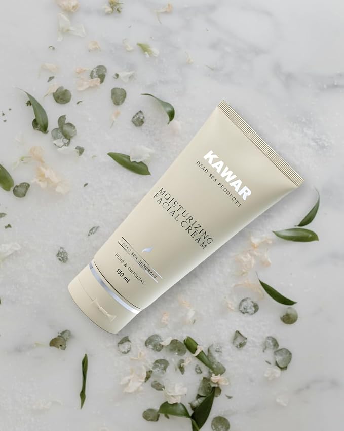 KAWAR Dead Sea Face Moisturizer with Hyaluronic Acid, Niacinamide & Ceramides, Skin Feels Softer and Smoother, Long-Lasting Hydration, Fast-Absorbing, Vegan Moisturizer for Men & Women, 5.1 fl oz