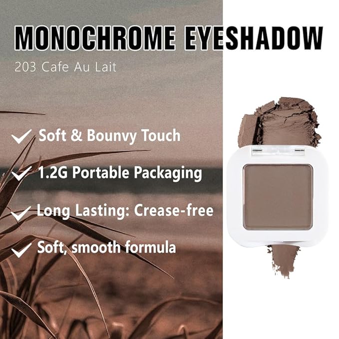 Matte Singe Eye Shadow Palette Makeup, Matte Light Cocoa Monochrome Eyeshadow For Old Women, Mini Singe Pressed Pigmented Waterproof Sombras Para Ojos, Vegan, Talc, Paraben&Cruelty Free, 18