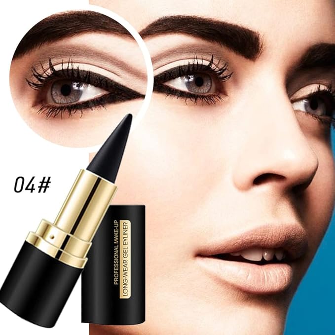 Kaely 2Pcs Black Brown Gel Eyeliner Pencil, Natural Black Eyeliner Cream for Waterline, Long Wear Crayon Eye Liner Waterproof Smudge Proof, Smokey Eye Eyeshadow Palette Gothic Halloween Makeup Set