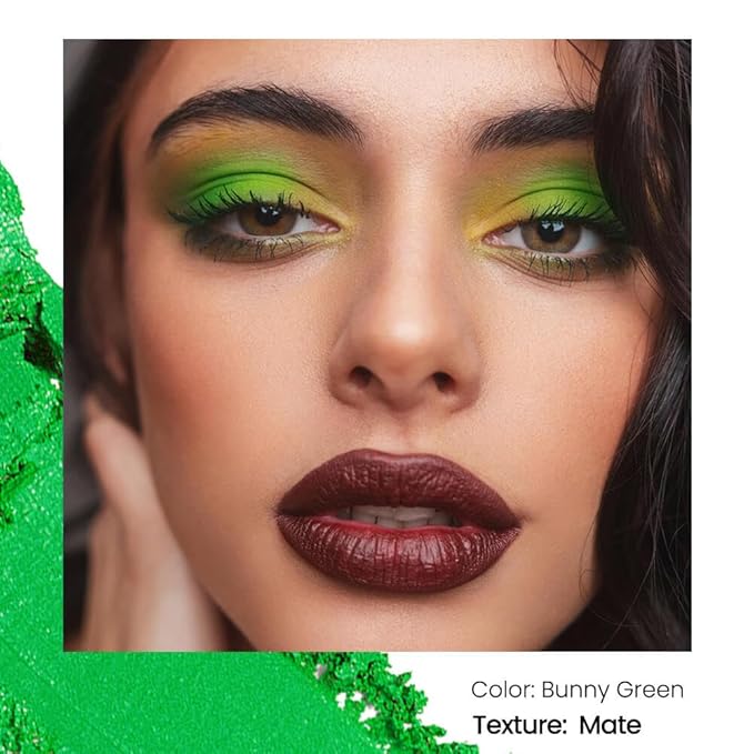 Matte Single Eyeshadow Refill – Bunny Green, High-Pigment, Blendable & Long-Lasting, Pressed Powder with Metal Pan, DIY Magnetic Palette Compatible, Easy to Apply & Remove