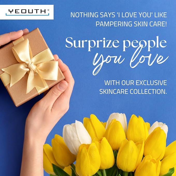 YEOUTH Skin Care Set: Hyaluronic Acid Serum for Face, Vitamin C Facial Serum, Face Cleanser, Toner & Cream, Hydrating Skin Care Kit 5-Piece