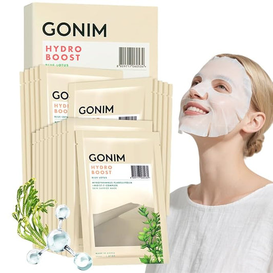 GONIM Face Mask Korean Skin Care with Hyaluronic Acid Serum, Vitamin C, Collagen Activation-Face Masks Skincare Hydration, Anti Aging & Moisturizing Sheet Mask for All Skin Korean Face Mask 30mlx20pcs