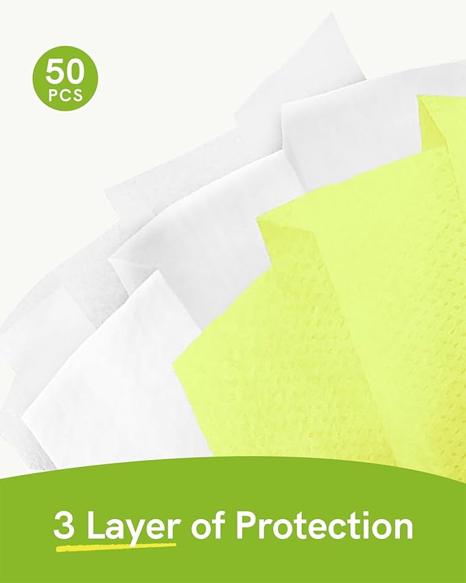 FriCARE Disposable Face Masks, 3-Ply ASTM Level 3 Medical Grade, FSA/HSA Eligible, Breathable & Comfortable for Allergy/Sun Protection, 50 Pack Light Green