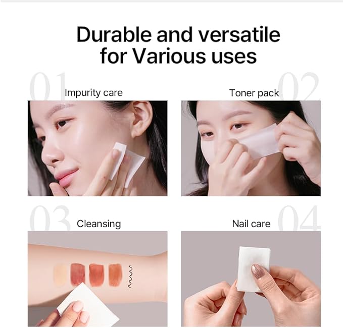 Pyunkang YUL PKY 1/3 Cotton Pads - High Absorbency Facial Toner Pads, Lint-Free Makeup Remover Squares (160 Count)