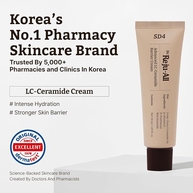 Advanced LC-Ceramide Barrier Cream - Patented Long Chain Ceramide Deep Hydration - Lightweight Korean Face Moisturizer for Strengthening Skin Barrier - 1.69 Fl Oz