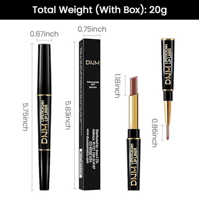 BINGBRUSH 3Pcs Double Ended Nude Dark Brown Velvet Matte Lip Liner and Lipstick Makeup Combo Set for Women,Lipliner 24 Hours Original Waterproof Long Lasting Lip Stains Pencil Kit Set