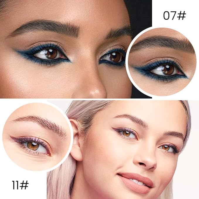 evpct 2Pcs Dark Blue Purple Gel Eyeliner Pencils Eye Black Face Paint Stick Lipstick Halloween Makeup Set Waterproof Smudge Proof Eyeliner Pen Crayon Smokey Eye delineador de ojos contra el agua