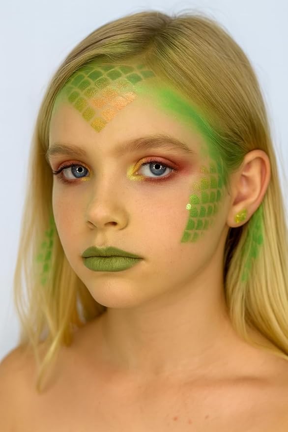 Stencil1FX - Mermaid Scales Eye Makeup Stencil for Costumes, Dress Up, Halloween, Cosplay, Arts, Face Painting