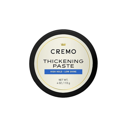 Cremo Mens Hair Paste - Premium Barber Grade Thickening Paste with High Hold and Low Shine, 4 Oz