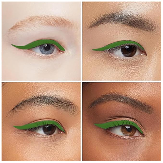 evpct 1Pcs Dark Green Gel Eyeliner Pencil Eye Black Face Paint Stick Makeup Set Waterproof Matte Cream Crayon Eyeliner Pencil Set Cat Eye Liners Eyeshadow Guide delineador de ojos contra el agua