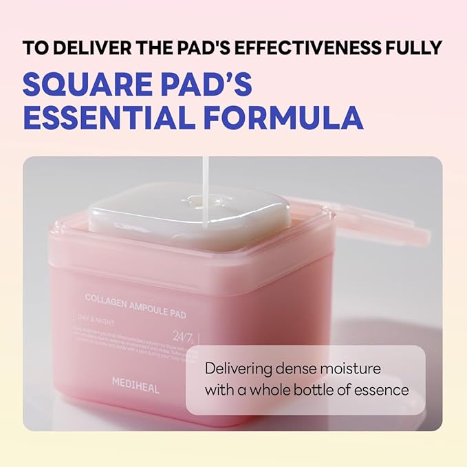 MEDIHEAL Collagen Ampoule Toner Pads [Disney Pixar Edition] - Skin Firming & Restore Elasticity & Deep Hydration - Tighten Wrinkles & Lines - Vegan Face Gauze, Full Size 100 + Refill 100 (200 Pads)