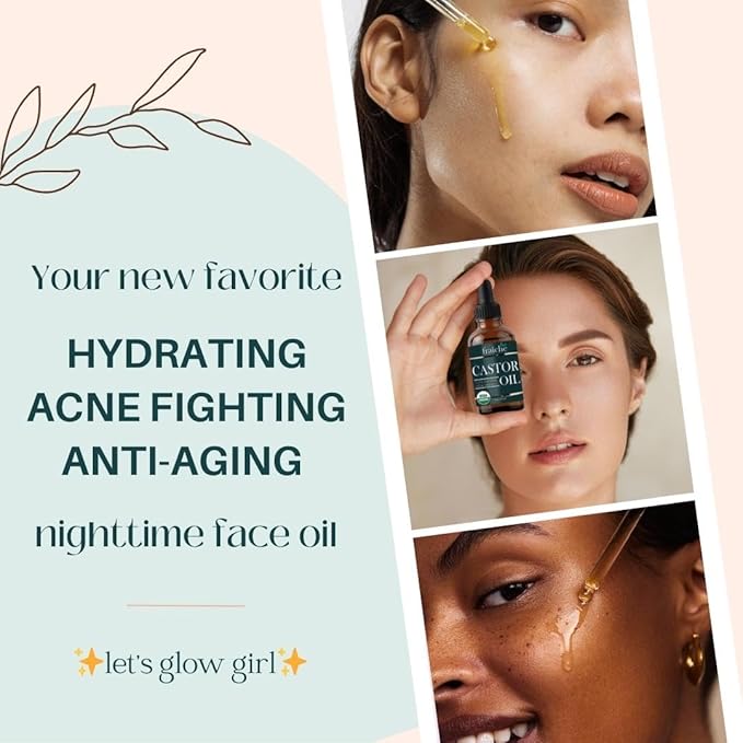 Live Fraiche Organic Castor Oil Lash Serum for Hair Growth, 100% Pure Eyebrow Eyelash Growth Serum, Cold Pressed Hexane Free (2oz Glass Bottle + FILLED Mascara Tube)