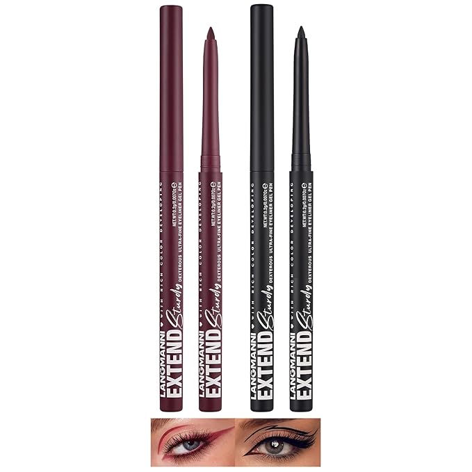 LANGMANNI 2Pcs Metal Colorful Eyeliner Pencil Set - Matte & Shimmer Eye Makeup,Smooth Use Long-Lasting & Waterproof Eyeliner Set(#07+11)