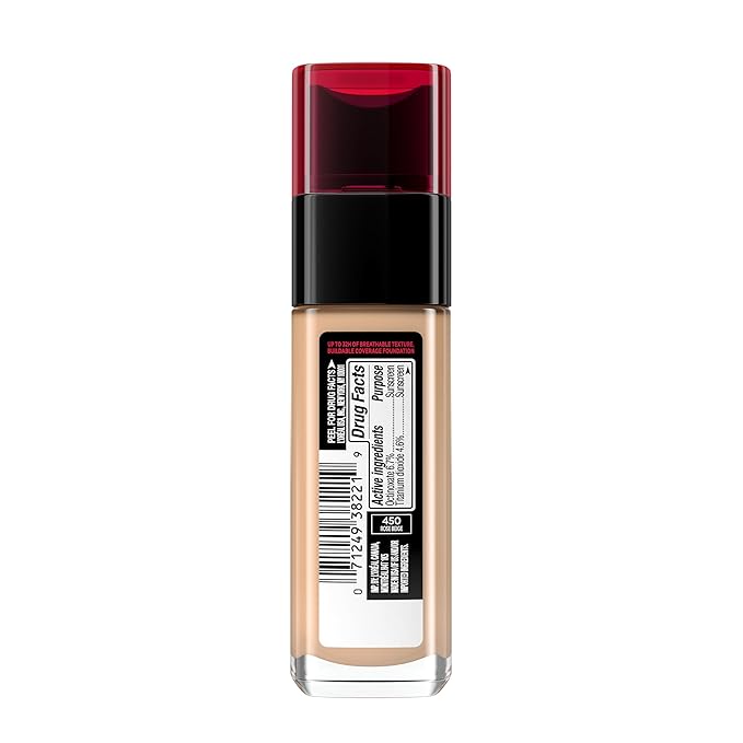 L'Oreal Paris Makeup Infallible Up to 32 Hour Fresh Wear Lightweight Foundation, 450 Rose Beige, 1 Fl Oz, Packaging May Vary