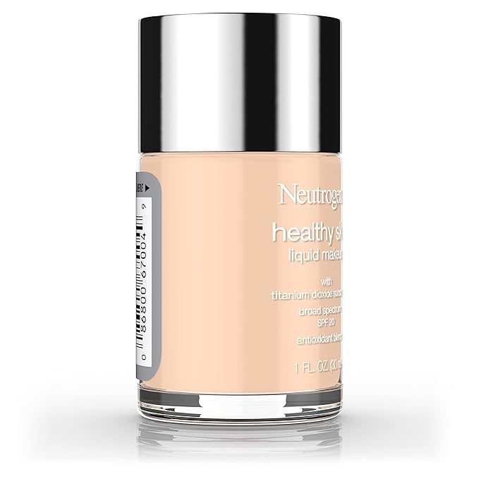 Neutrogena Healthy Skin Liquid Makeup Foundation with Broad Spectrum SPF 20 Sunscreen, Medium Coverage Foundation with Nourishing Pro-Vitamin B5, Nude 40, 1 fl. oz