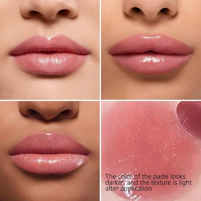 2Pcs Honey Lipstick Tinted Lip Balm, Sheer Hydrating Lip Stain for All Skin Tones, Natural Lightweight Lips Gloss Makeup for Women, Vegan & Cruelty-Free (Black & Pink)