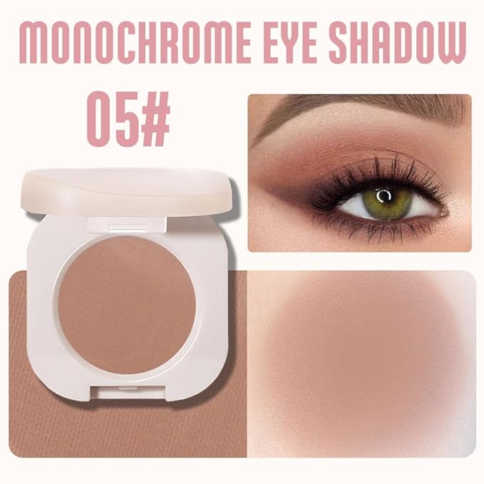 Matte Eyeshadow Monochrome, Dark Nude Eye Shadow Makeup, Neutral Matte Pressed Powder, Single Vegan Eyeshadow, Highly Pigmented Natural Eyeshadow Palette, Single Long Lasting Deep Nature Eye Make 05#