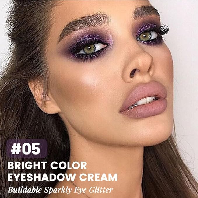 Monochrome Matte Eye Shadow Makeup Palette, Highly Pigmented Dark Purple Eyeshadow Palette, Shimmer Pressed Powder Eyeshadow Makeup,Single Vegan Eye Shadow,Daily Evening Women Girls Eyeshadow Gift 05