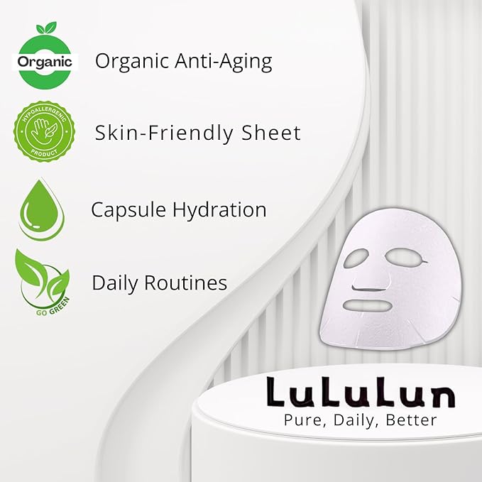 Lululun 14 Sheet Anti Aging Face Mask for Women & Men, Daily Face Masks Skincare & Hydrating Face Mask Sheets with Rice Extract, Ceramides, Collagen& Squalene, Sheet Masks from Japan, Precious DUO