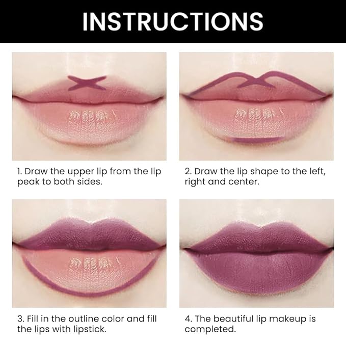 BINGBRUSH 3Pcs Double Ended More Mauve Berry Blush Matte Lip Liner and Lipstick Makeup Combo Set for Women,Lipliner 24 Hours Original Waterproof Long Lasting Lip Stains Pencil Kit Set