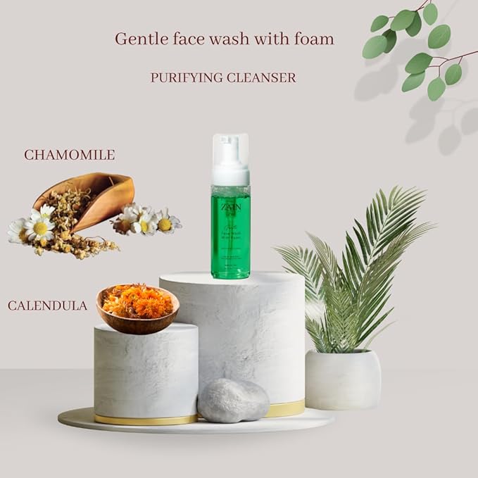 Natural Gentle Vegan Face Wash With Chamomile, Calendula. For All Types Of Skin. Safe for Sensitive Skin (Unscented, 5.07 oz) with (PH Level 4.5)
