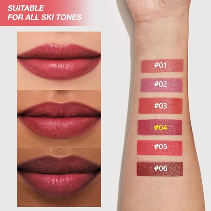 Dark Grape Purple Matte Lipstick Crayon for Women, Long Lasting Waterproof Velvet Lip Liner Pencil, High Pigment Creamy Lipstick, Longwear Non-Drying Lip Makeup Cruelty-free 24 Hours, 04#