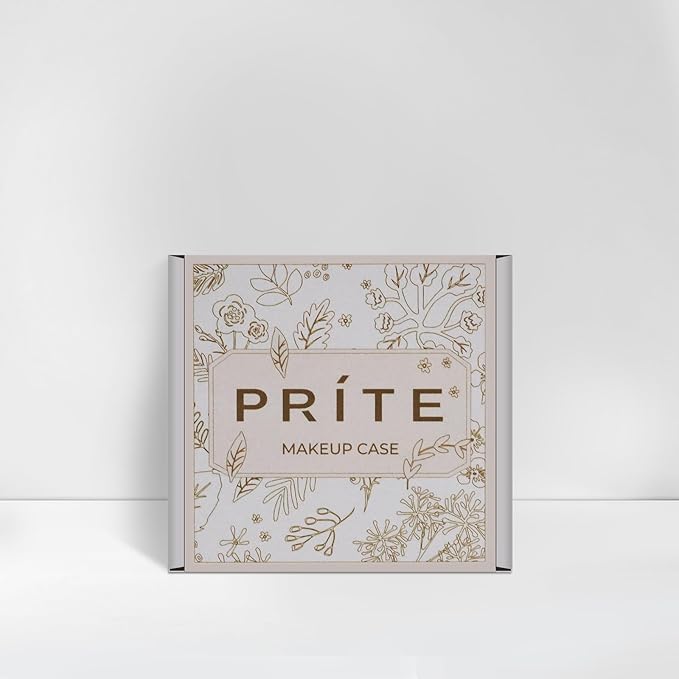 Prite Mini Clear Makeup Bag for Purse Cute Small Travel Cosmetic Bag for Women Waterproof Toiletry Bag Leather Makeup Pouch with Gold Zipper(Black)