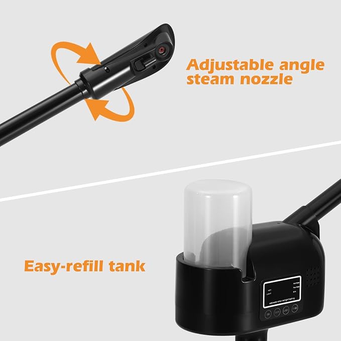 Artist hand Black Facial Steamer Professional Beard Steamer for Men Face Steamer for Shaving & Skin Care for Barbershop, Salon, Spa Use