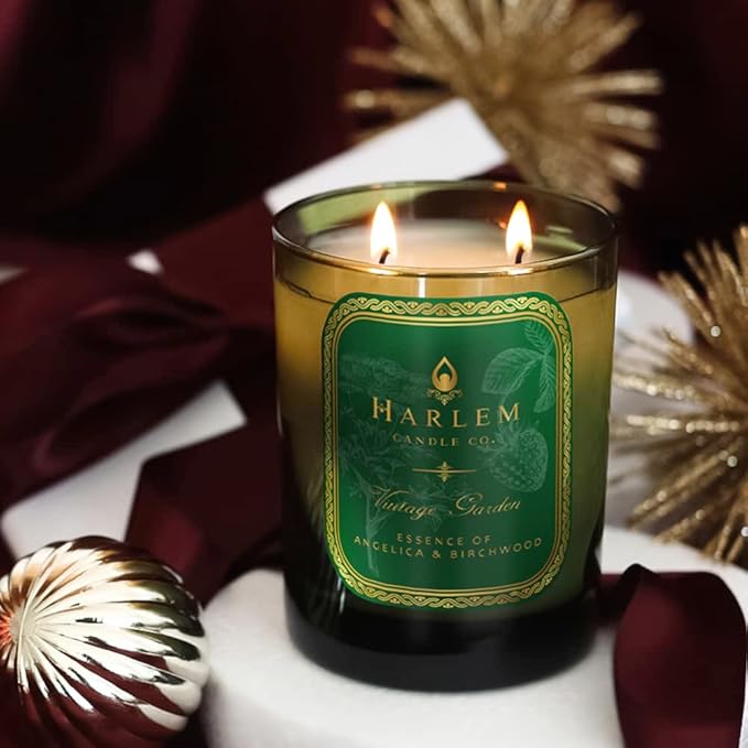 HARLEM CANDLE CO. Vintage Garden - Luxury Scented Soy Candle, 11 oz - 80-Hour Burn Time | Wild Berry, Rose, Absinthe, Angelica, Strawberry Musk, Birchwood | Scented Candles for Home